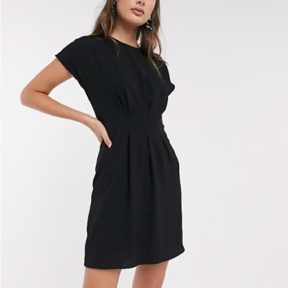 Host pick-ASOS Design nipped in waist mini dress in black sz. 2 - Picture 8 of 8